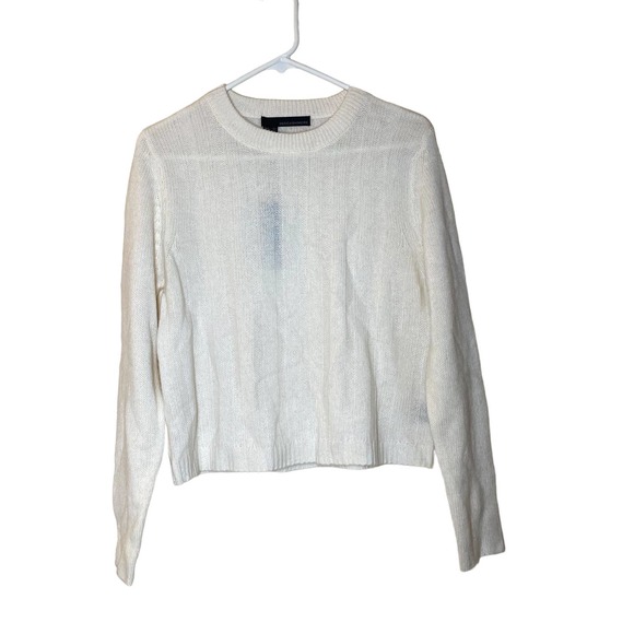 NWT 360 Cashmere White Cheryl Crewneck Cashmere Sweater sz XS - Picture 1 of 8